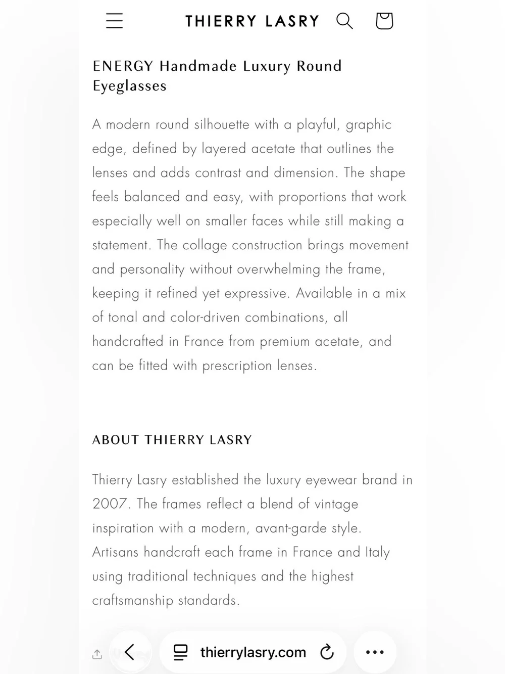 🇫🇷 Thierry Lasry “Energy” frames—luxury/made in France